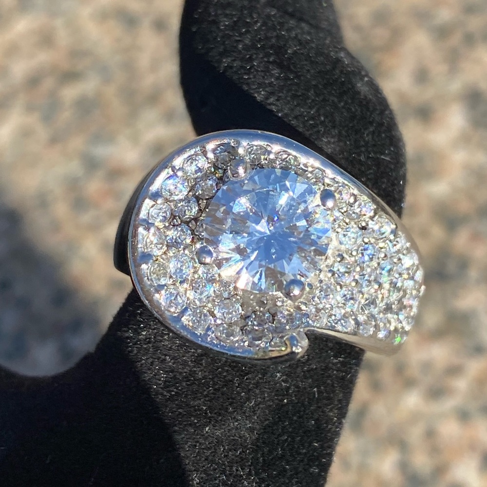 Suzanne Somers Round And Pave Ring In Sterling